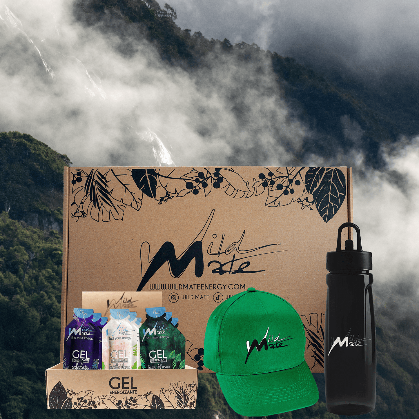 Wild Box: 24 geles, Jockey y Botella. Jockey verde y caramañola.