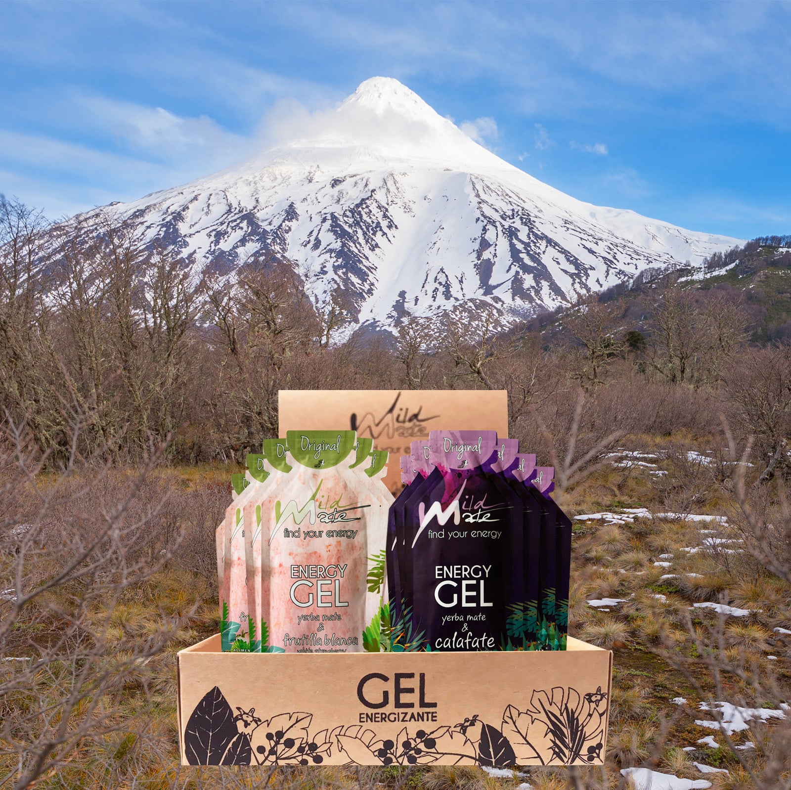 Caja Gel energético Wildmate Original Pack: Frutilla blanca-Calafate