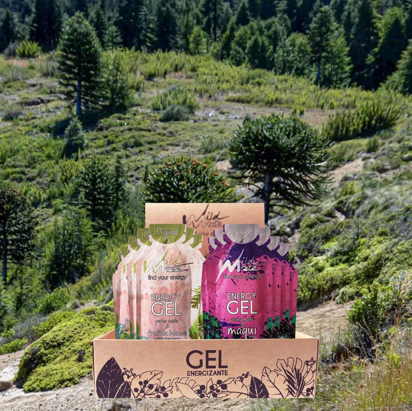 Caja Gel energético Wildmate Original Pack: Frutilla Blanca-Maqui