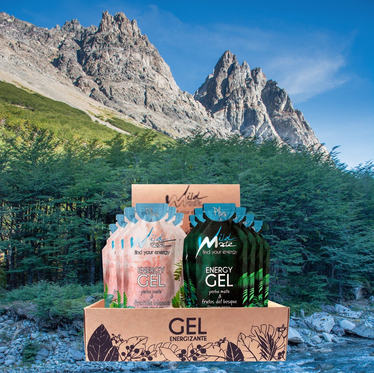 Caja Gel energético Wildmate Plus Pack: Frutilla blanca-Frutos del bosque