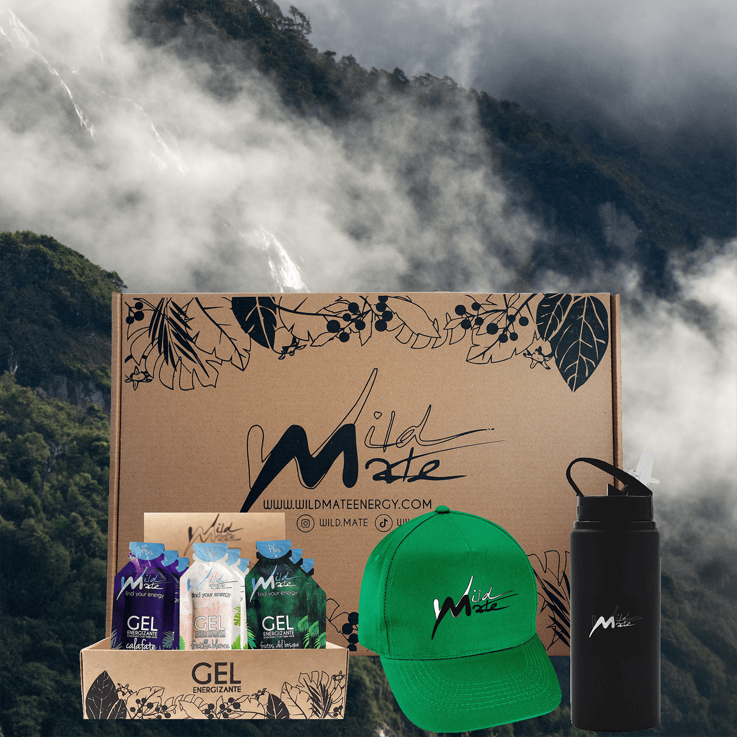 Wild Box: 24 geles, Jockey y Botella. Jockey verde y botella térmica.
