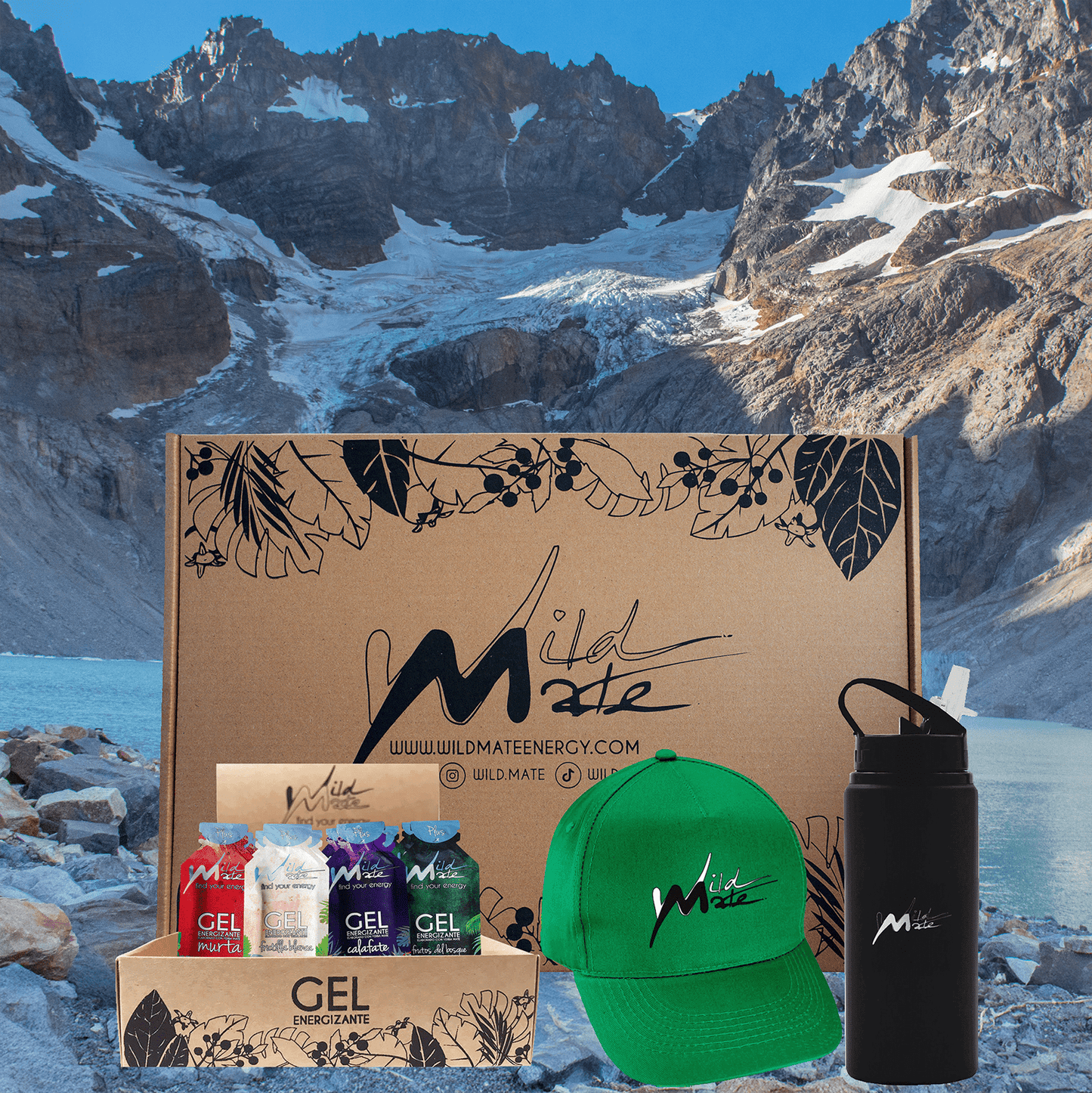 Wild Box: 48 geles, Jockey y Botella. Jockey verde y botella térmica.