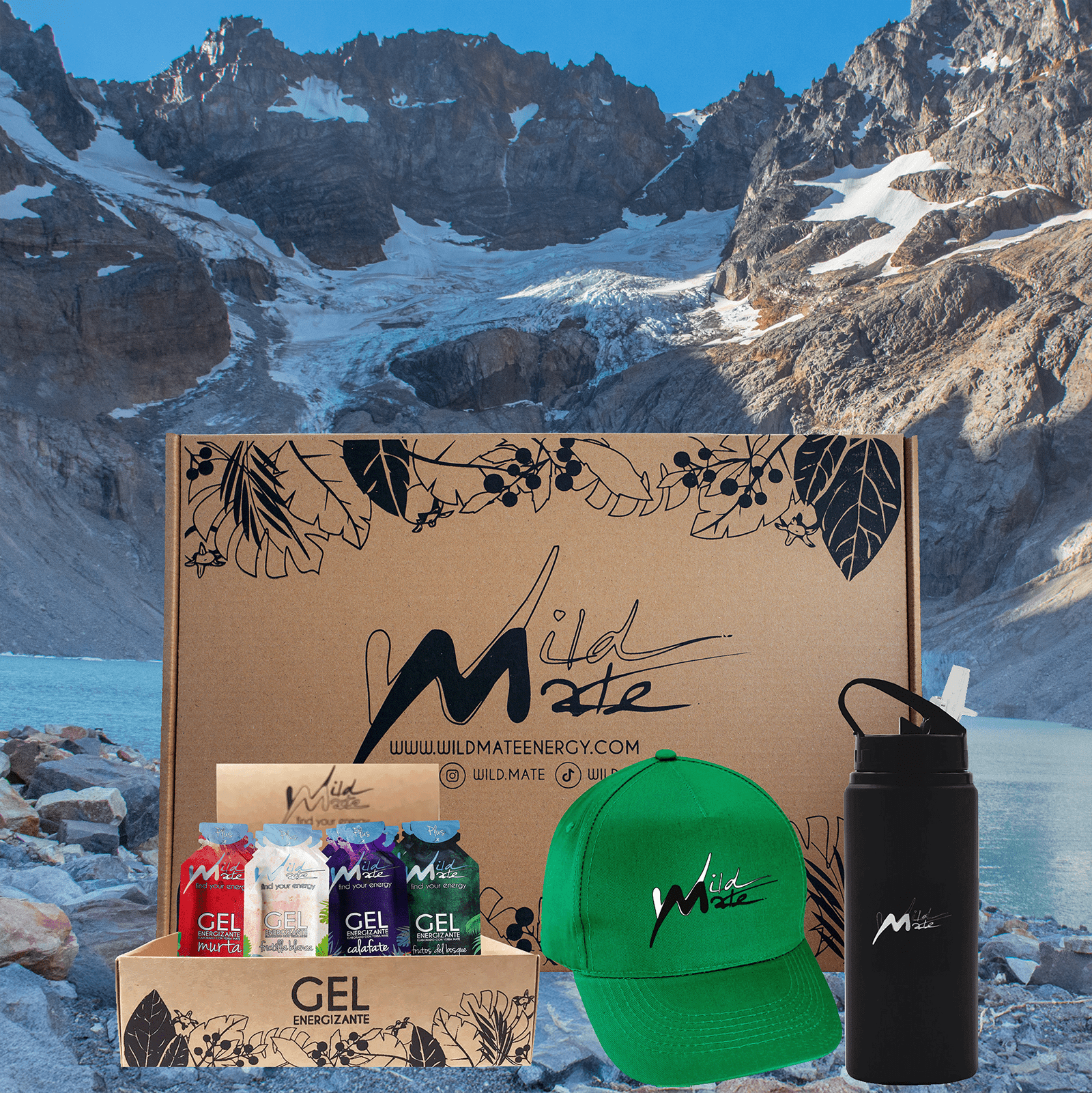 Wild Box: 48 geles, Jockey y Botella. Jockey verde y botella térmica.