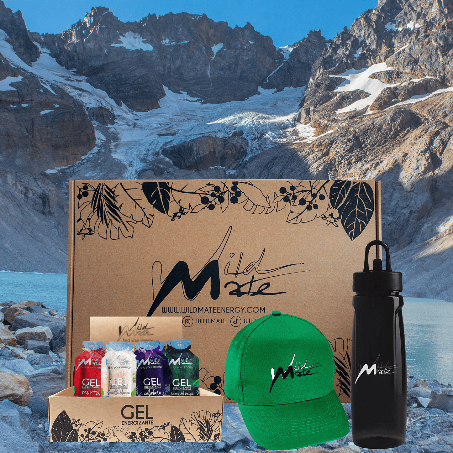 Wild Box: 48 geles, Jockey y Botella. Jockey verde y caramañola.