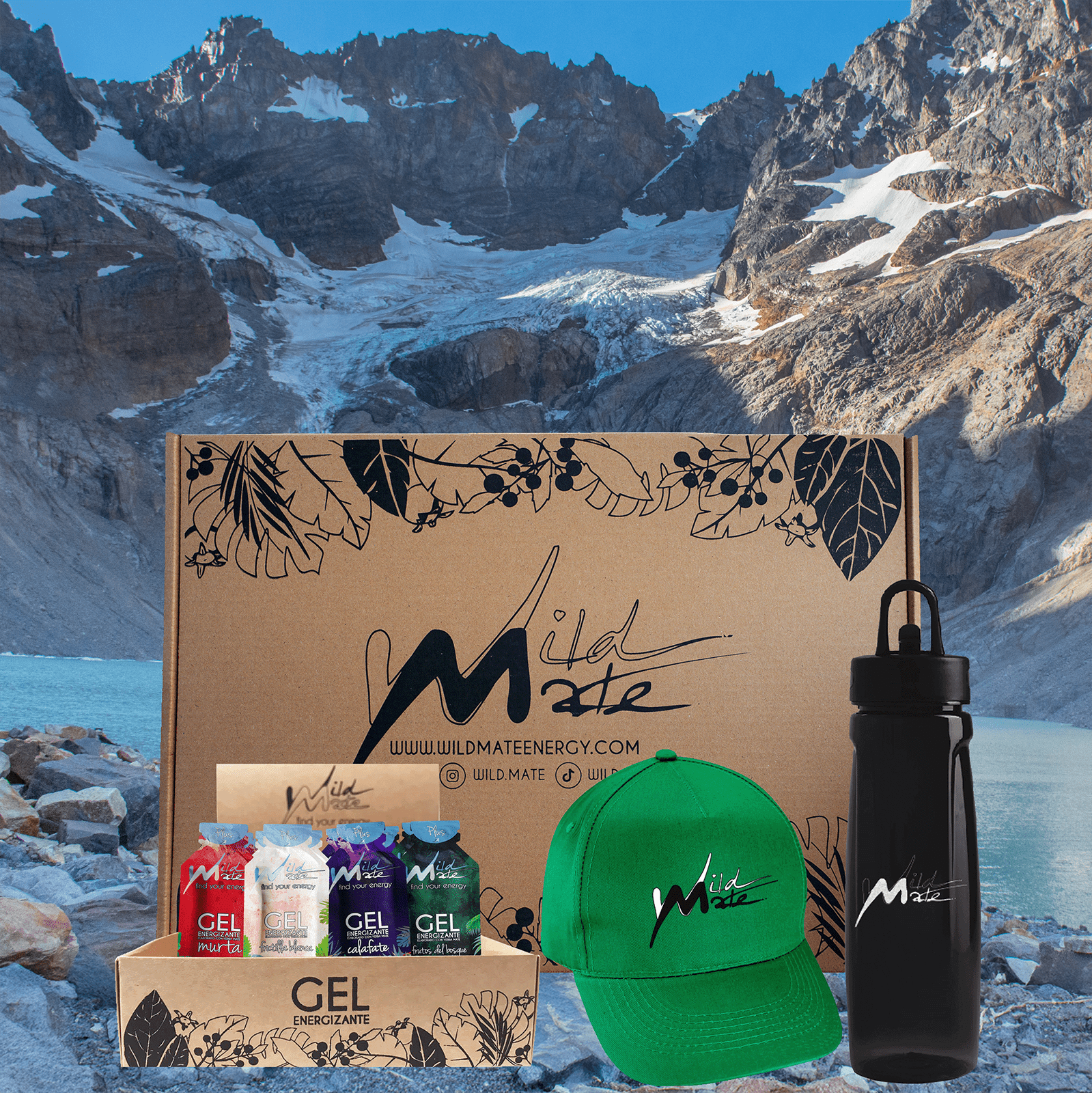 Wild Box: 48 geles, Jockey y Botella. Jockey verde y caramañola.