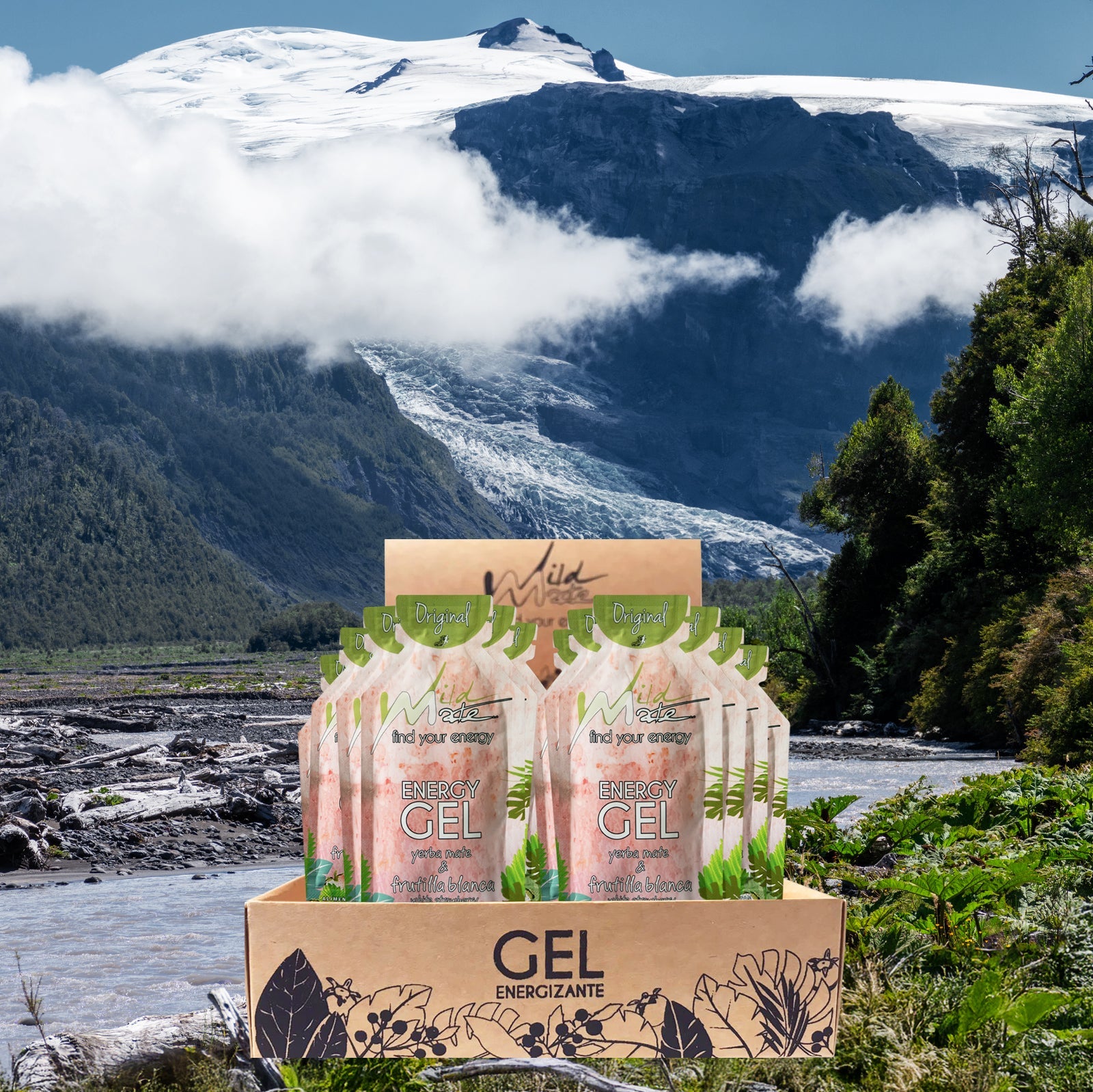 Caja de Gel energético Wildmate Original: Frutilla Blanca