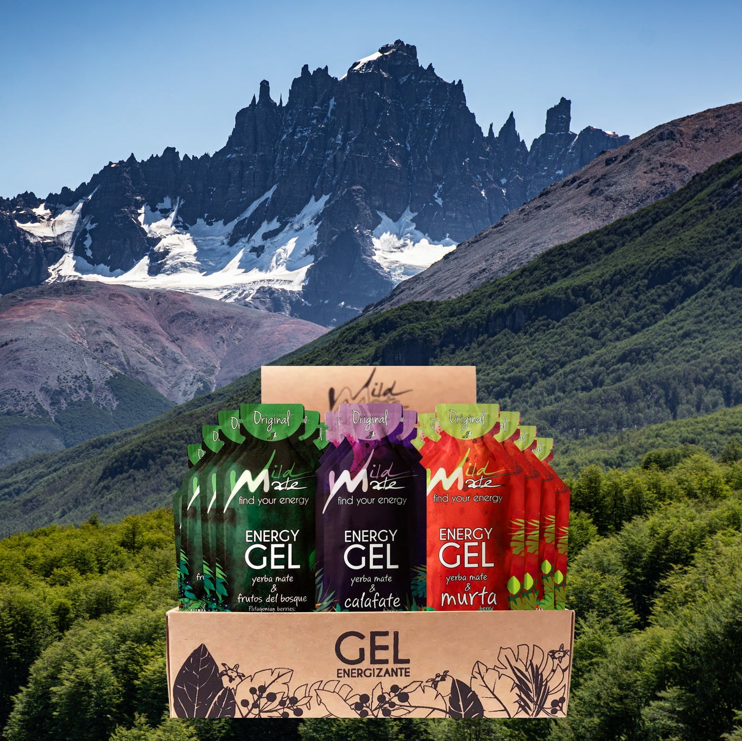 Caja de Gel energético Wildmate Original Sur Pack Frutos-Murta-Calafate