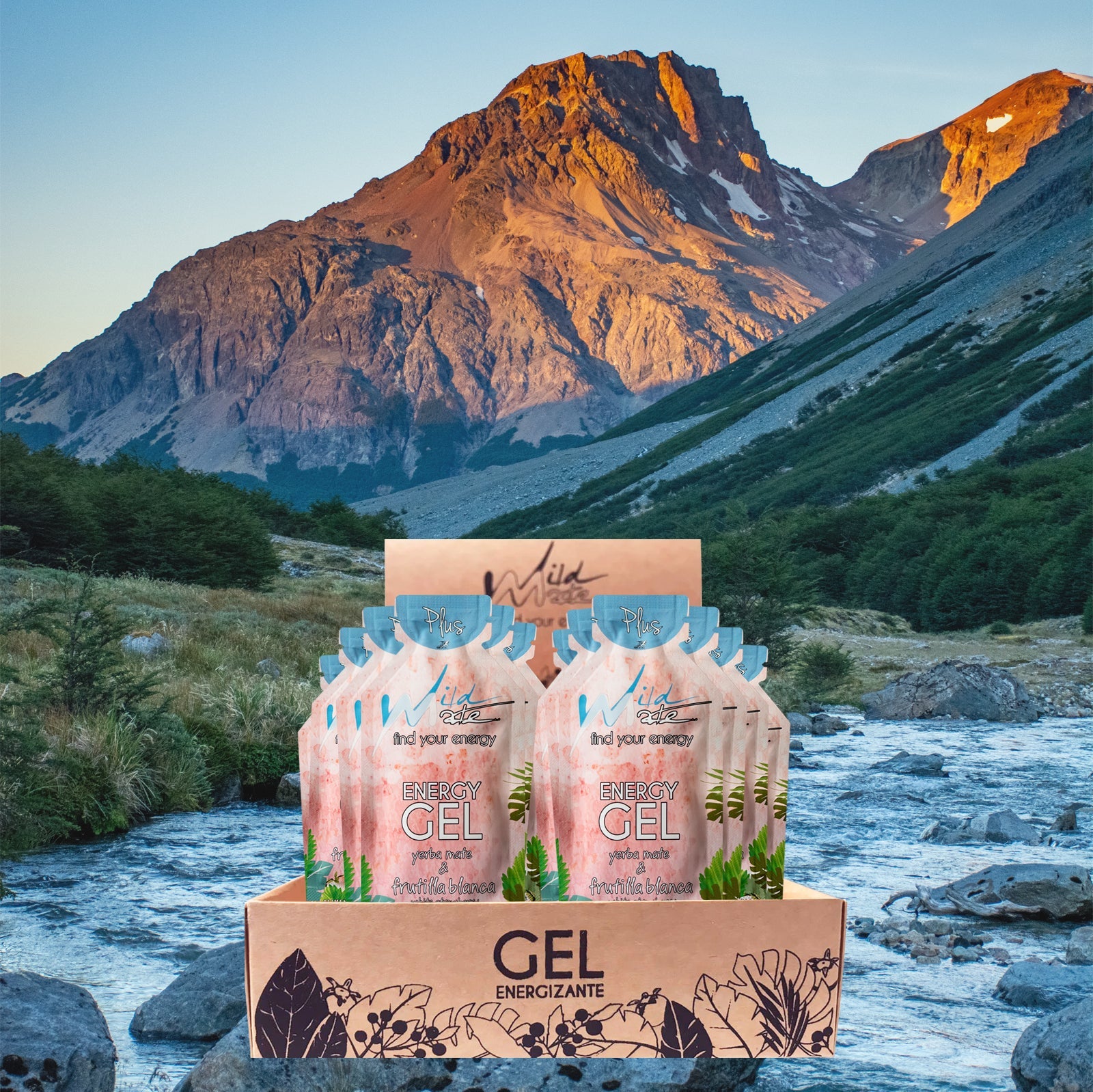 Caja de Gel energético Wildmate Plus: Frutilla Blanca