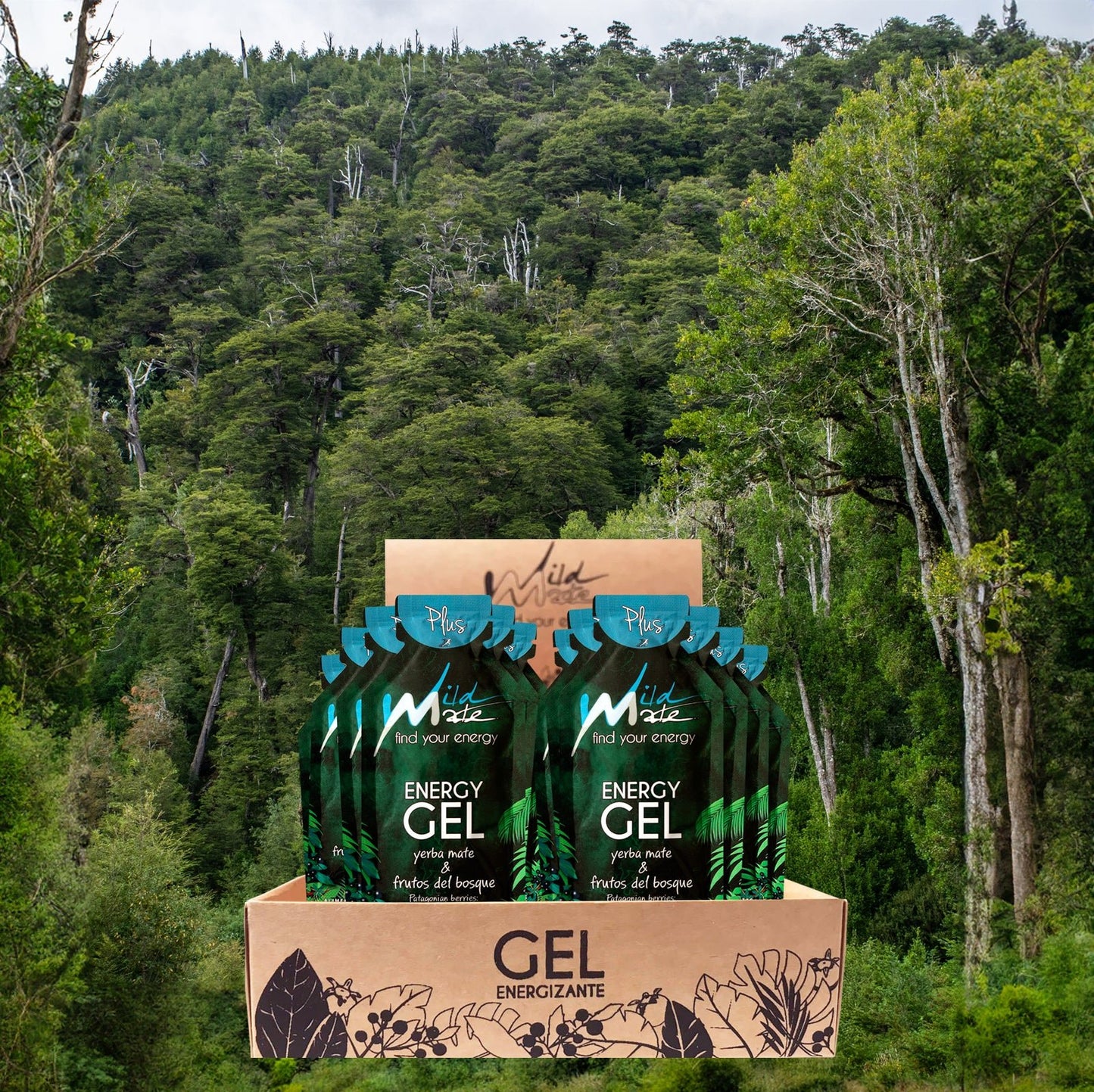 Caja de Gel energético Wildmate Plus: Frutos del Bosque nativo