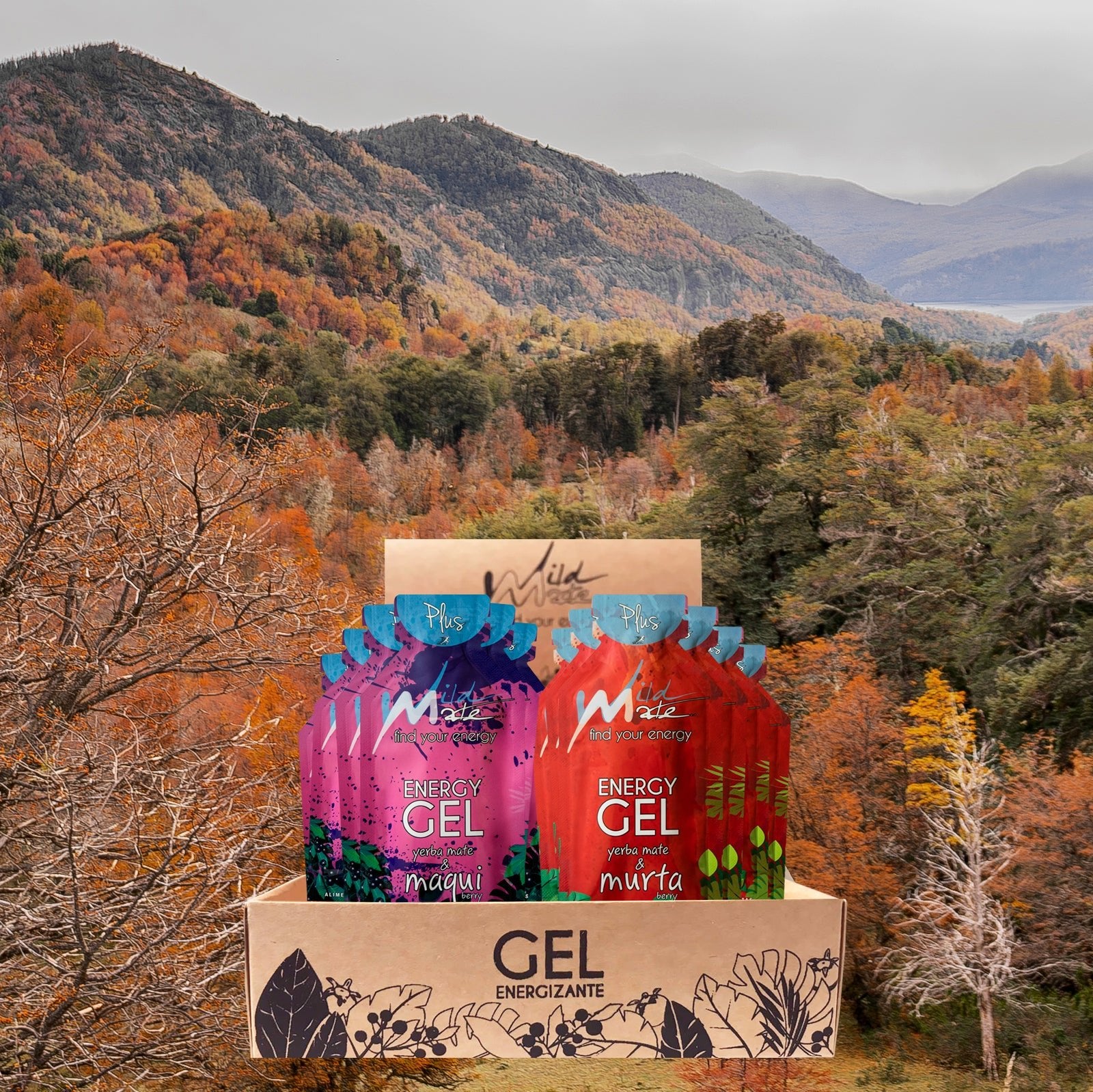 Caja de Gel energético Wildmate Plus Pack: Maqui-Murta