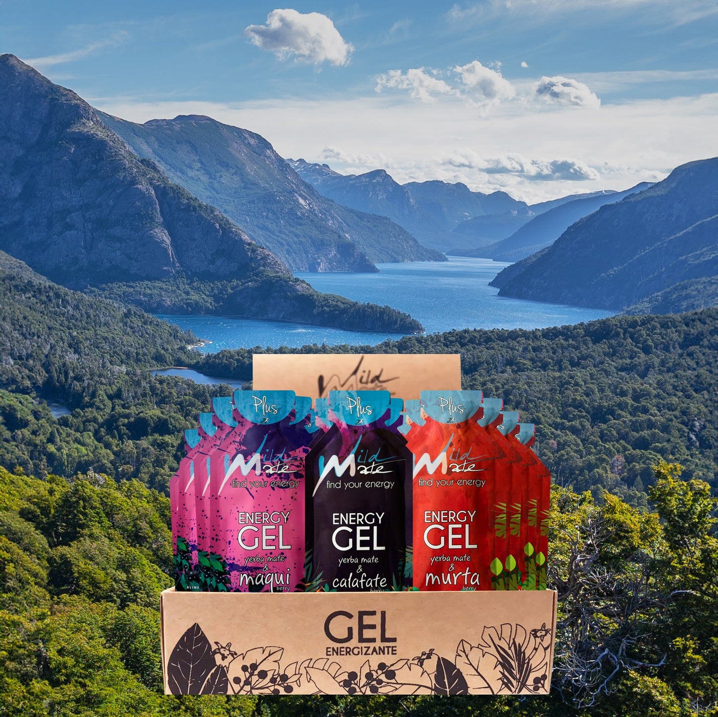 Caja de Gel energético Wildmate Plus Súper Pack Calafate-Maqui-Murta