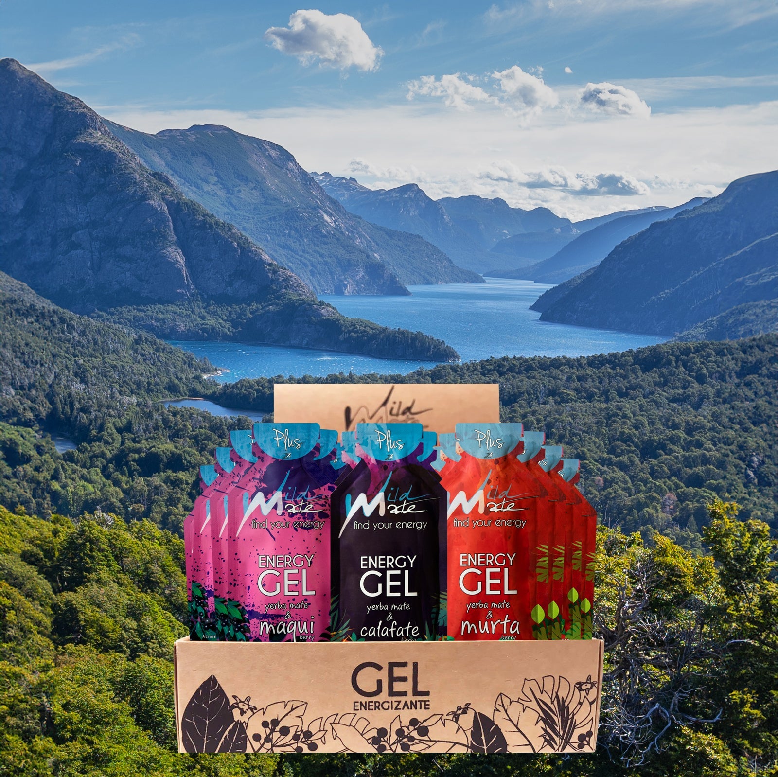 Caja de Gel energético Wildmate Plus Súper Pack Calafate-Maqui-Murta